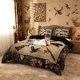 thumbnail image 3 of meiyoeat Safari Deer Bear Mallard Duvet Cover Queen For Kids,Hunting Wildlife Queen Bedding For Boys,Black Reversible,3 Pieces(No Comforter), 3 of 6