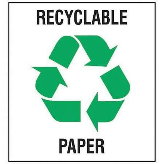 Brady Recycle Label,10 in x 10 in,Vinyl,PK5 20636LFLS