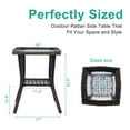 thumbnail image 4 of Tcbosik Square Side Table with Ripple Glass Top, 2-Tier Hand-Woven Wicker Accent Table for Indoor & Outdoor, All-Weather Patio End Table, Easy to Assemble, 17.9"L x 17.9"W x 22.6"H, Brown, 4 of 8