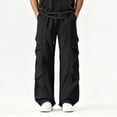 thumbnail image 5 of Tqyyweavej Men's Casual Cargo Pants Plus Size Straight Leg Trousers with Pockets Drawstring Wide Leg Outdoor Joggers for Hiking S-5XL, 5 of 10