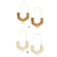 thumbnail image 4 of TureClos Pendientes de ratán geométricos medio hexágono hecho a mano moda trenza aro diseño único Material Premium para niña mujer café TureClos JD729778427, 4 of 5