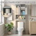 thumbnail image 5 of Hassch 66.9"H Over-Toilet Storage Tower Cabinet with 2 Doors, Modern Minimalist Freestanding Bathroom Organizer for Laundry Room or Restroom, Narrow Floor Space Saver, Gray, 5 of 10