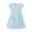 Blue, variant on Girls Summer Puff Sleeve Dress, Light Blue Asymmetric Tiered Skirt, Sweet Cotton Party Dress for Toddler & Little Girls (5-6Y)