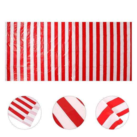 FRCOLOR Plastic Circus Theme Tablecloth for Home Use Multi Stripe Party Cover 60x120 inches