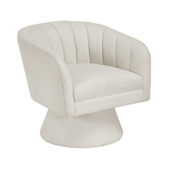 Lexicon Eve Boucle Swivel Chair in Beige