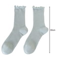 thumbnail image 5 of Opolski Shirring Edge Socks Women's Cotton Socks Mid-tube Shirring Edge Anti-slip Solid Color High Elasticity Sweat Absorption Adult Home Yoga Socks Piled Grey, 5 of 8