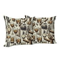 thumbnail image 3 of Ambesonne Man Cave Throw Pillow Cover Pack of 2, Iced Whiskey Watches Cigar, 2 Pcs-20"x20", Amber Brown and Taupe, 3 of 5