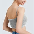 thumbnail image 4 of SHENGYUAN Push Up Bras for Women Sports Large Bust Women's Solid Color Casual Wear With Anti Stray Light Short Exposed Navel Strap Chest Pad As A Base and Wearing Straight Neck Top Vest Grey,S, 4 of 4