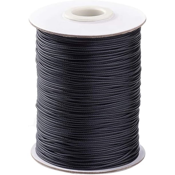 1 rollo de aproximadamente 88 yardas de cordón de poliéster encerado coreano de 1 mm para macramé, hilo de cola de rata para manualidades y abalorios.