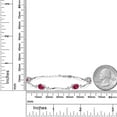thumbnail image 2 of Gem Stone King 925 Sterling Silver Red Ruby and White Lab Grown Diamond Tennis Bracelet for Women | 4.30 Cttw | Gemstone July Birthstone | Oval 7X5MM | 6 inch + 1 inch Extender, 2 of 3