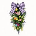 thumbnail image 2 of Sokhug Easter Bunny Swag Wreath with Bow Spring Door Hanging Decor 21.7x11.0in, 2 of 7