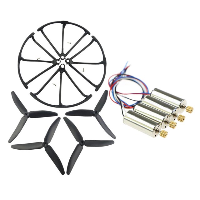 Sistema de Hélices de Protectores y Motores Piezas de Respuesto para X4 H502E H502S X4 RC Quadcopter e , Negro Macarena Repuestos para drones Hubsan X4