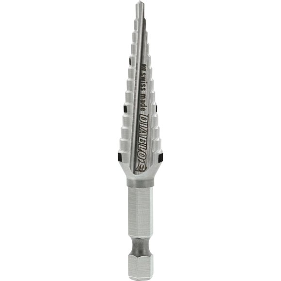 Broca Diablo Step de 1,3 cm de diámetro, 7,7 cm de longitud hexagonal