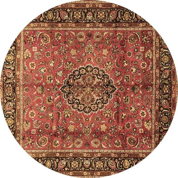Ahgly Company Indoor Round Persian Brown Traditional Area Rugs, 5' Round