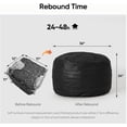 thumbnail image 5 of Bean Bag Chair 3Ft, Memory  Filled, Removable  Cover, Bean Bag Chairs for  and Teens, Round Sofa Chair for  Room,  and Gaming Room, Black, 5 of 6