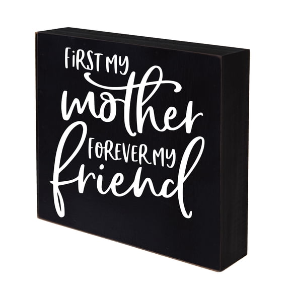 LifeSong Milestones 6x6 Modern Inspirational Shadow Box for Home Decorations for Mothers - First My Mother (Black)