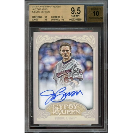 - 2012 topps gypsy queen autographs #jb JOE BENSON twins BGS 9.5 auto 10
