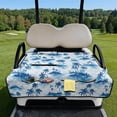 thumbnail image 3 of COEQINE Quilted Golf Cart Seat Cover, Folds Like a Bag with Handle for Easy Carry, Universal Fit 51.2"x30.3" for EZGO Yamaha Club Car 2-Seaters, 4 Pockets, Hawaiian Palm Tree Blue, 3 of 8