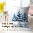 thumbnail image 5 of Pine Tree Throw Pillow Covers 16x16 Inches Set of 2 Winter Snowy Falling Snowflakes Trees Blue Winter Pillowcase for Bedroom Living Room Cushion Sofa, 5 of 6