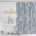 thumbnail image 3 of Blue Paisley Shower Curtain, Waterproof Shower Curtains for Bathroom, Ethnic Vintage Floral Botanical Abstract Washable Fabric Bathtub Curtain Set Bath Decor with 12 Hooks Extra Long 72"x96", 3 of 8
