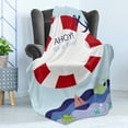 thumbnail image 4 of Ahoy Its a Boy Soft Flannel Fleece Throw Blanket, Announcement Card Inspired Composition Maritime Funny Sea Animals Theme, Cozy Plush for Indoor and Outdoor Use, 50" x 60", Multicolor, by Ambesonne, 4 of 5