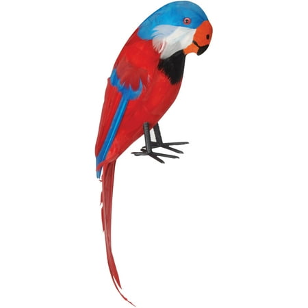 Loftus Pirate Shoulder Parrot with Feathers Costume Prop, Red Multi, One Size