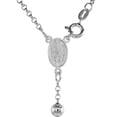 thumbnail image 2 of Sterling Silver 5mm Bead Rosary Necklace for Women and Men Miraculous Medal Center Nickel Free Italy 18 inch, 2 of 7