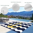 thumbnail image 3 of Outdoor Rug 3x5 ft Nautical Anchor Outdoor Large Area Rug Non Slip Rubber Blue and White Wave Stripes Front Door Mat RV Rug Camping Carpet Patio Outdoor Rugs for Backyard Balcony Deck Porch Indoor, 3 of 9