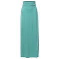 thumbnail image 1 of A2Y Women's Basic Foldable High Waist Floor Length Maxi Skirts Ash Mint 2XL, 1 of 5