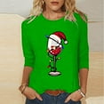 thumbnail image 2 of Srogem Family Christmas Shirt for Women Merry Bright Pullover Xmas Graphic T Shirt Crew Neck Long Sleeve Holiday Clothes, 2 of 4