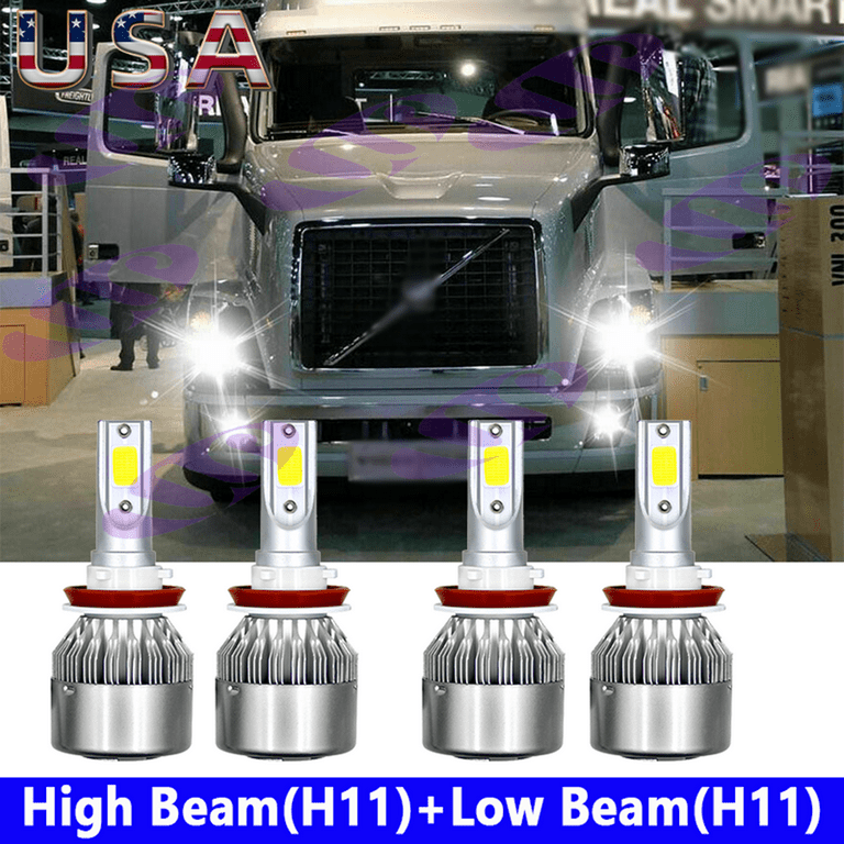 H11 H11 Combo LED Headlight Kit For 2004 2015 Volvo VNL Semi Truck High Low Beam