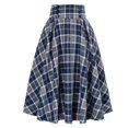 thumbnail image 5 of Zonest Women's plaid elastic waist A-line pleated taffeta maxi skirt, 5 of 8