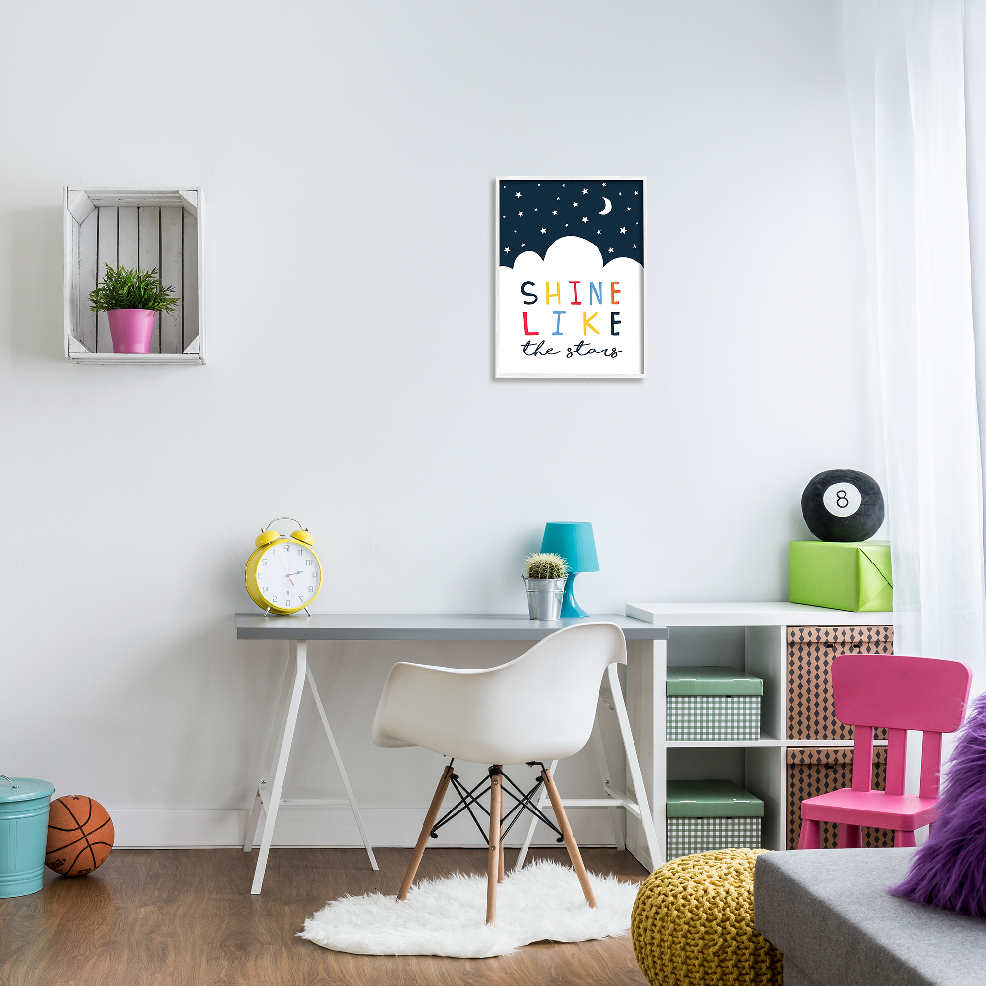 Stupell Industries Shine Like the Stars Sentiments Starry Night Clouds, 16 x 20, Designed by Elizabeth Tyndall
