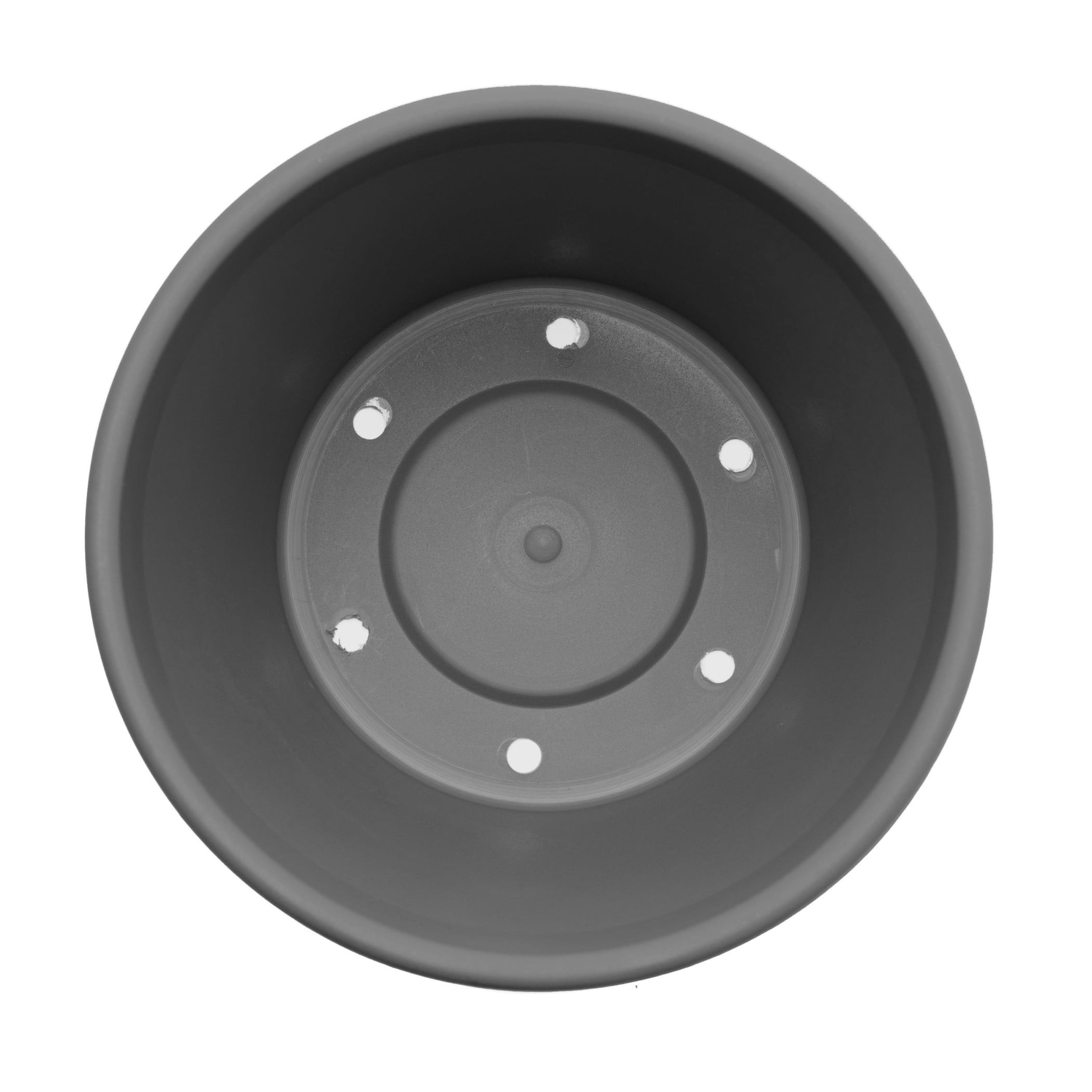 Bloem Terra 4" Round Plastic Planter with Drainage Holes - Indoor/Outdoor, 0.25 Gallon Capacity, Lightweight Garden Pot, Charcoal