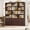 Cherry Red, variant on Hiphuta 71" Tall Triple Row 4-Tier Bookcase with 12 Open Cubes, 59" Wide Extra Large Display Bookshelf with 4 Doors and 2 Drawers, for Office Living Room, Green