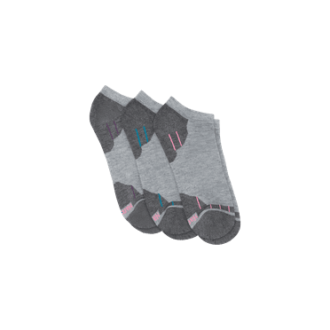 Hanes Sport Women's No Show Socks, Moisture-Wicking, 3 Pairs