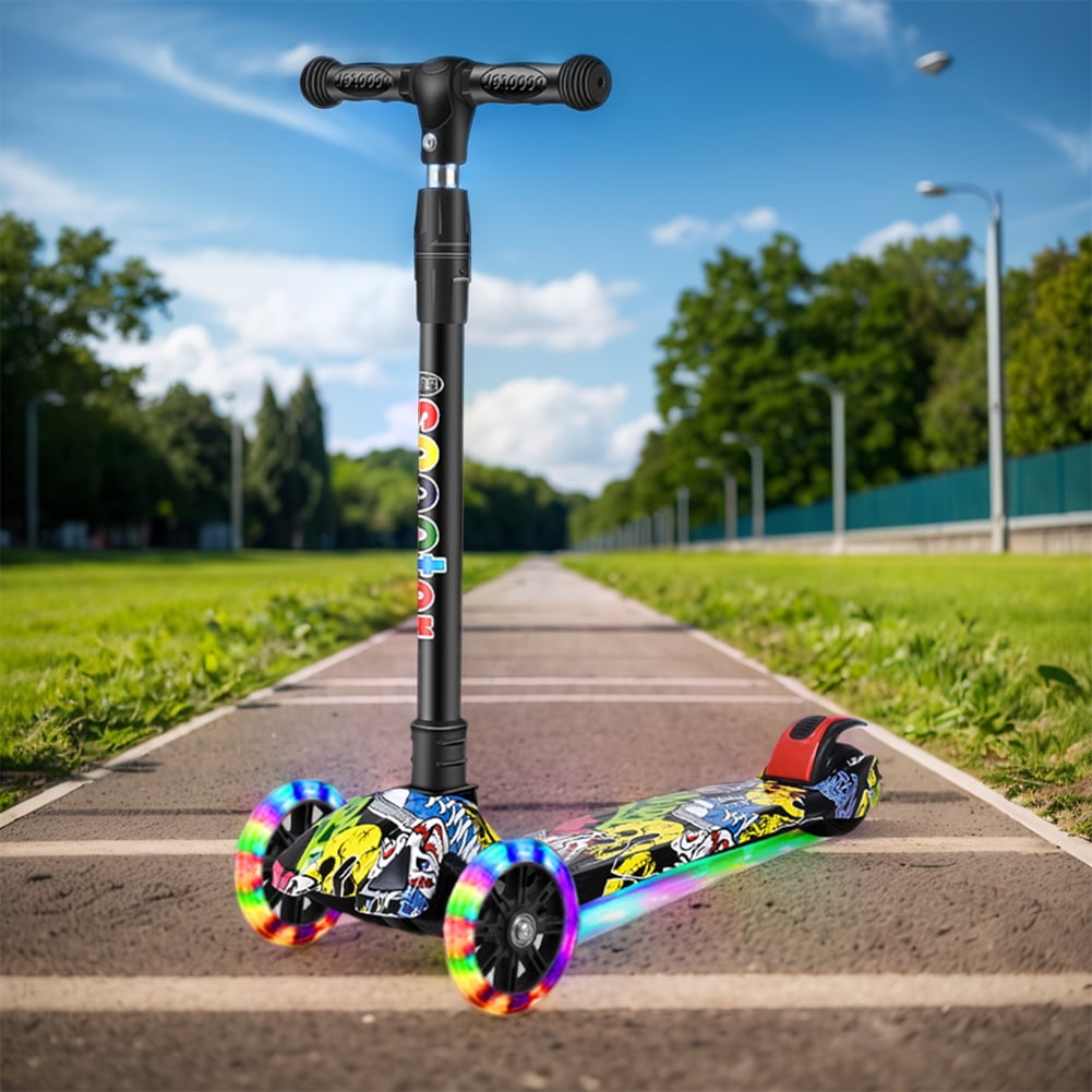 Peggybuy Light Up Wheels 3 Wheel Scooter Foldable Kick Scooter Kids Push Scooter For Kids Other One Size