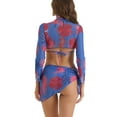 thumbnail image 3 of Conjuntos de bikini halter ajustables para mujer INSPIRE CHIC de 4 piezas con cubierta, tamaño X-Small, azul y rojo, 3 of 5