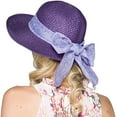 thumbnail image 2 of Sombrero de paja de verano con visera para mujer Sombrero de playa flácido Sombrero de ala ancha Sombreros de playa de verano para mujeres y niñas Púrpura brillar Electrónica, 2 of 5