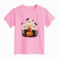 thumbnail image 5 of TOWED22 Toddler Kid Girls Halloween T-Shirt Dancing Skeleton Pumpkin Graphic Tee Shirt Short Sleeve Spooky Season Fall Tops,Pink,12-18 M, 5 of 5