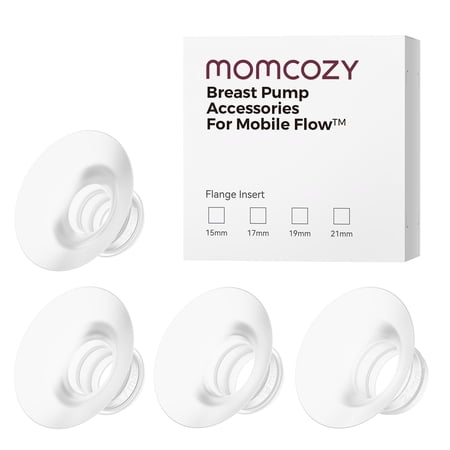 Momcozy Flange Insert 15mm Compatible with 24mm Flange/Shield of Most Pumps, Insert for Momcozy/Medela/Elvie/Spectra, Bellababy/TSRETE/Willow Breast Pump Replacement Accessories, 4Pcs
