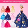 thumbnail image 6 of Anpro 105 Pcs 11.5 inch Girl Dolls Clothes and Accessories, 75 Accessories  for Dolls Including 9 Wedding Gown Dresses, 20 Fashion Dresses, 1 Top & Pants Set, 10 Necklaces, 8 Shoes, 6 Handbags, 6 of 7