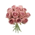 thumbnail image 1 of Bearachild Flores artificiales Flores realistas 12 cabezas Arreglo de boda Faux Anti-fade Rose Centros de Accesorios de fotografía Decoración Rosa Rosa, 1 of 6