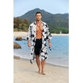 thumbnail image 3 of COOFANDY Men's Lightweight Kimono Robe Jacket Printed Japanese Style Bathrobes Casual Open Front Long Cardigan Coat Outwear, 3 of 5