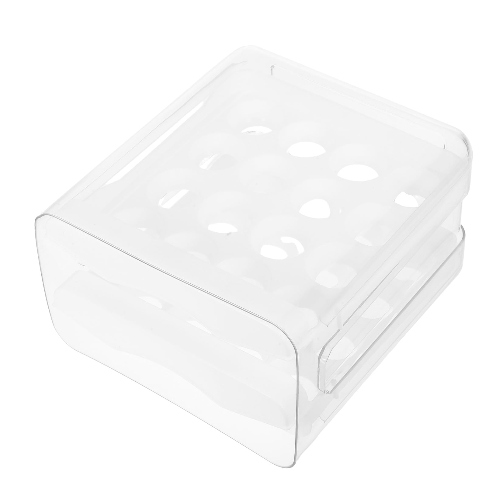 Homoyoyo Refrigerator Egg Storage Double Layer Egg Tray White 1Set