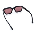 thumbnail image 7 of Retro Thick Plastic Minimal Rectangle Hipster Fashion Sunglasses Black - Burgundy, 7 of 7