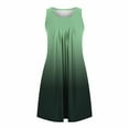 thumbnail image 2 of Comfortable Pajamas for Women New Women Gradient Print Nightgowns with Pockets Sleep Shirts Sleeveless Sleepwear Pleated Front Nightshirt Green S, 2 of 7