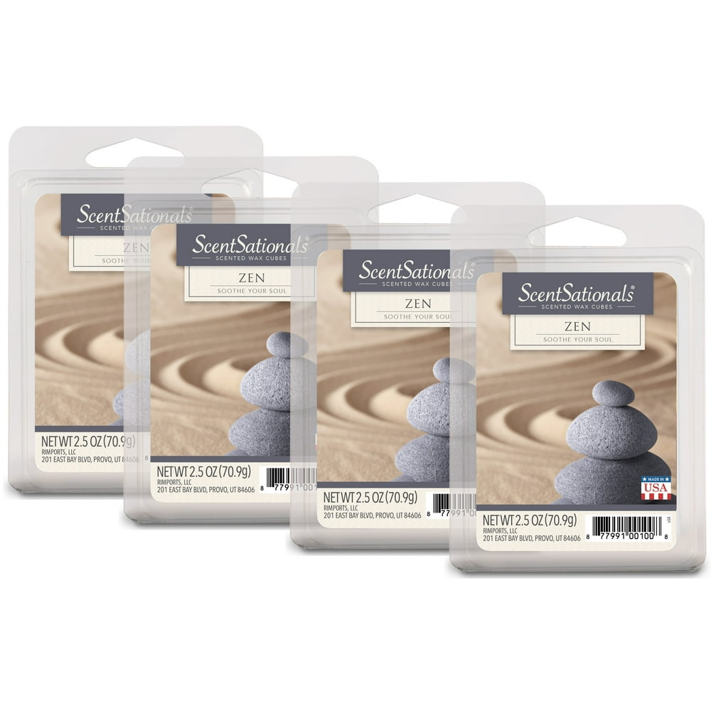 Zen Scented Wax Melts, ScentSationals, 2.5 oz (4Pack)