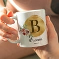 thumbnail image 4 of Personalized Name Coffee Mug With Custom Letter Alphabet Initial Monogrammed Coffee Cups 11 15 Oz Birthday Mothers Day Christmas Wedding Engagement Gifts for Mom Grandma Bridesmaid Nana (Gold), 4 of 7
