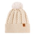 thumbnail image 3 of Otntypg Winter Beanie Hats for Women with Faux Fuzzy Pom Warm Soft Stretch Cozy Knit Fleece Thermal Snow Ski Skull Cap for Cold Weather, 3 of 6